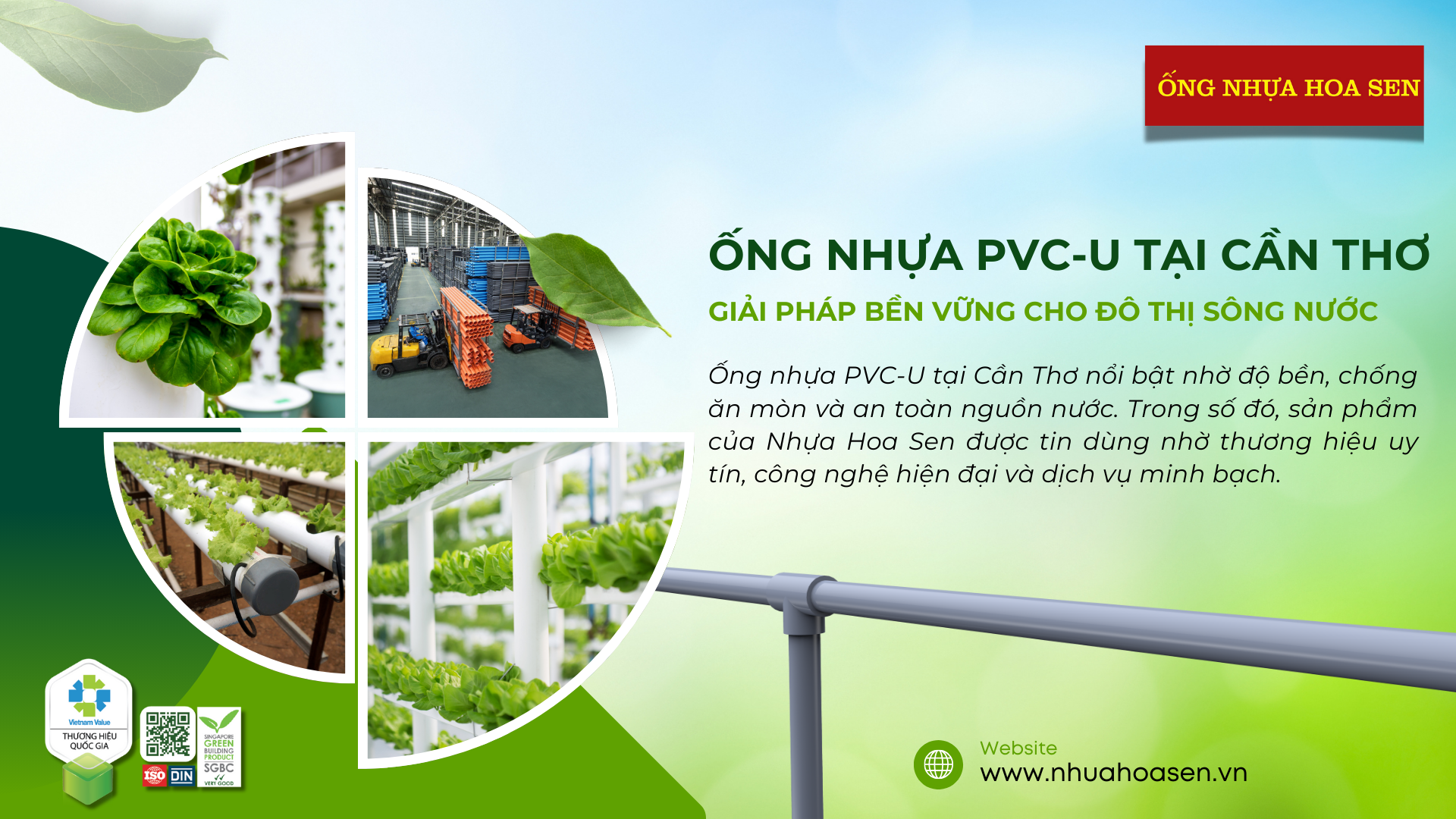 Ống nhựa PVC-U tại Cần Thơ: Giải pháp bền vững cho đô thị sông nước