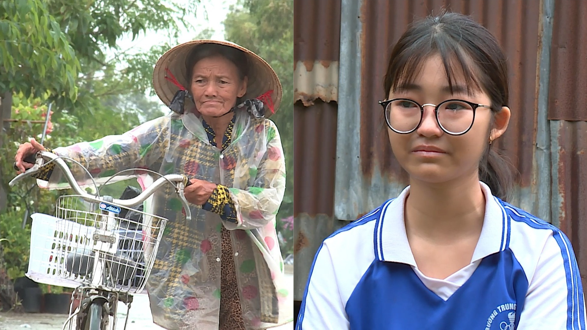 Em Nguyễn Ngọc Phương Quyên cùng bà nội – người đã thay cha mẹ nuôi dưỡng em từ lúc lọt lòng.