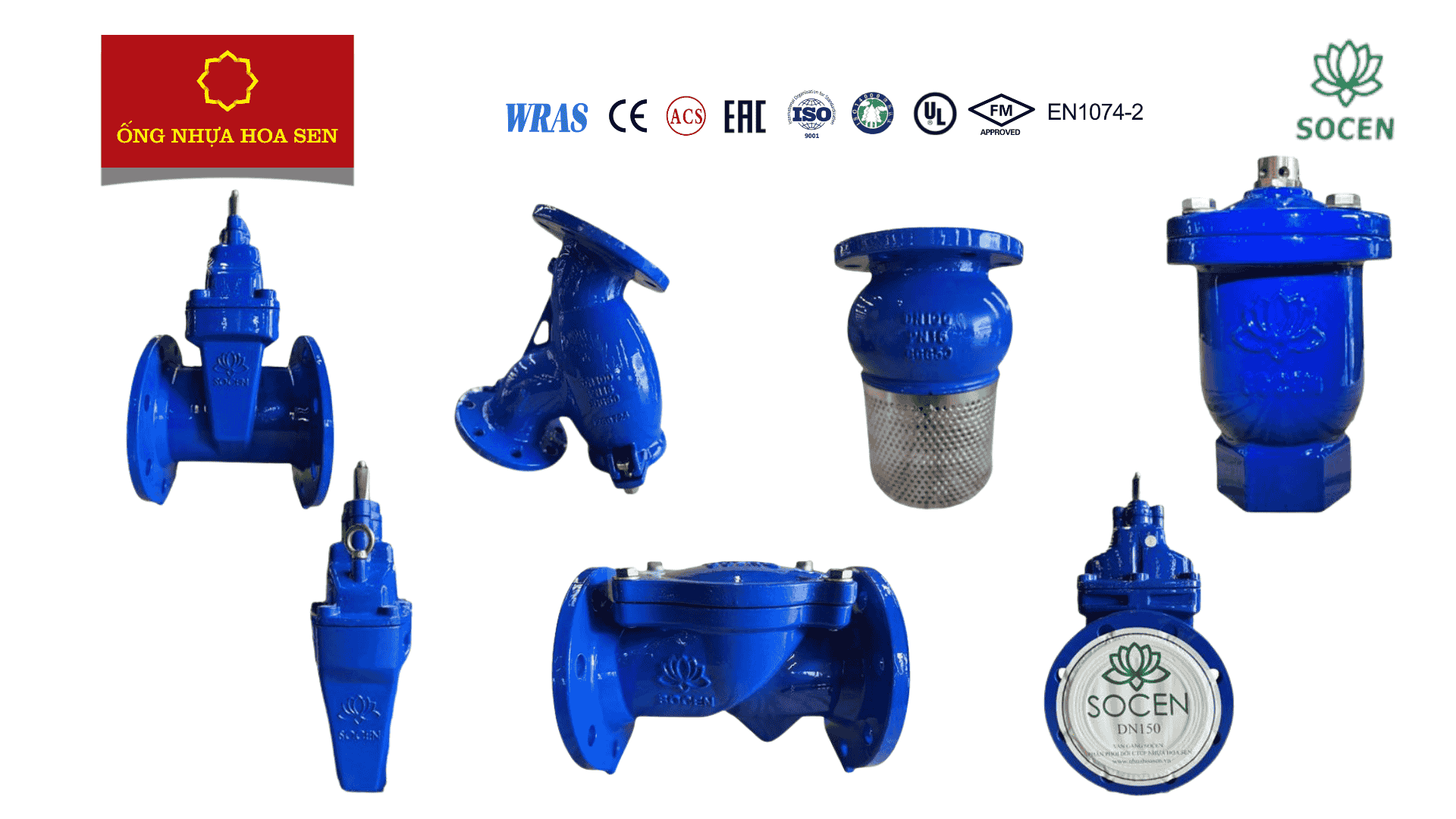 Các loại van gang SOCEN Nhựa Hoa Sen