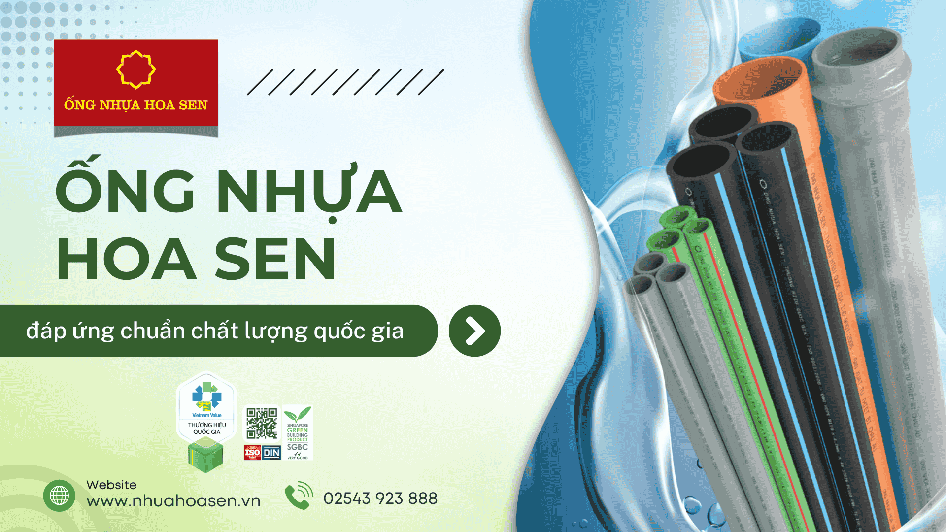 Ống nhựa Hoa Sen đáp ứng chuẩn chất lượng quốc gia