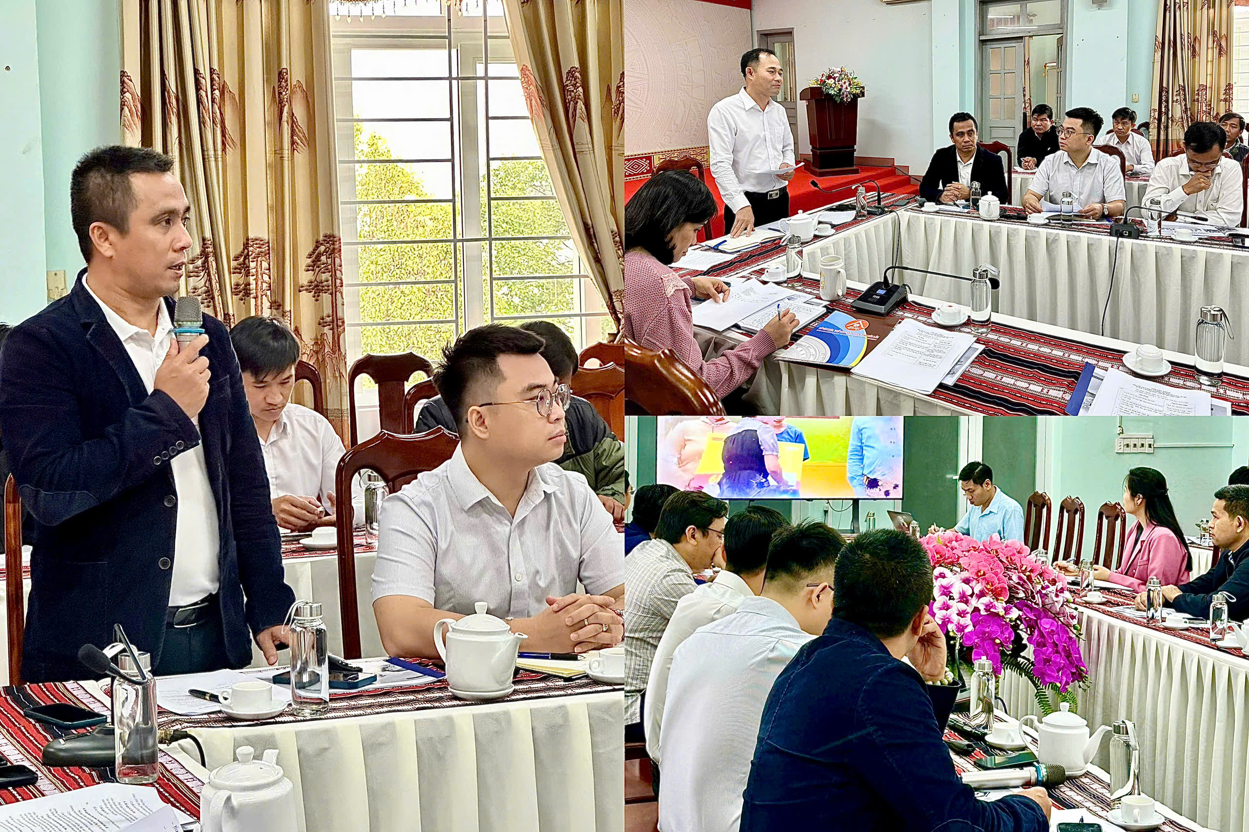 Buổi làm việc giữa Sở Văn hóa, Thể thao và Du lịch tỉnh Đắk Lắk với nhà tài trợ Tập đoàn Hoa Sen và đơn vị sản xuất chương trình “Mái ấm gia đình Việt”.