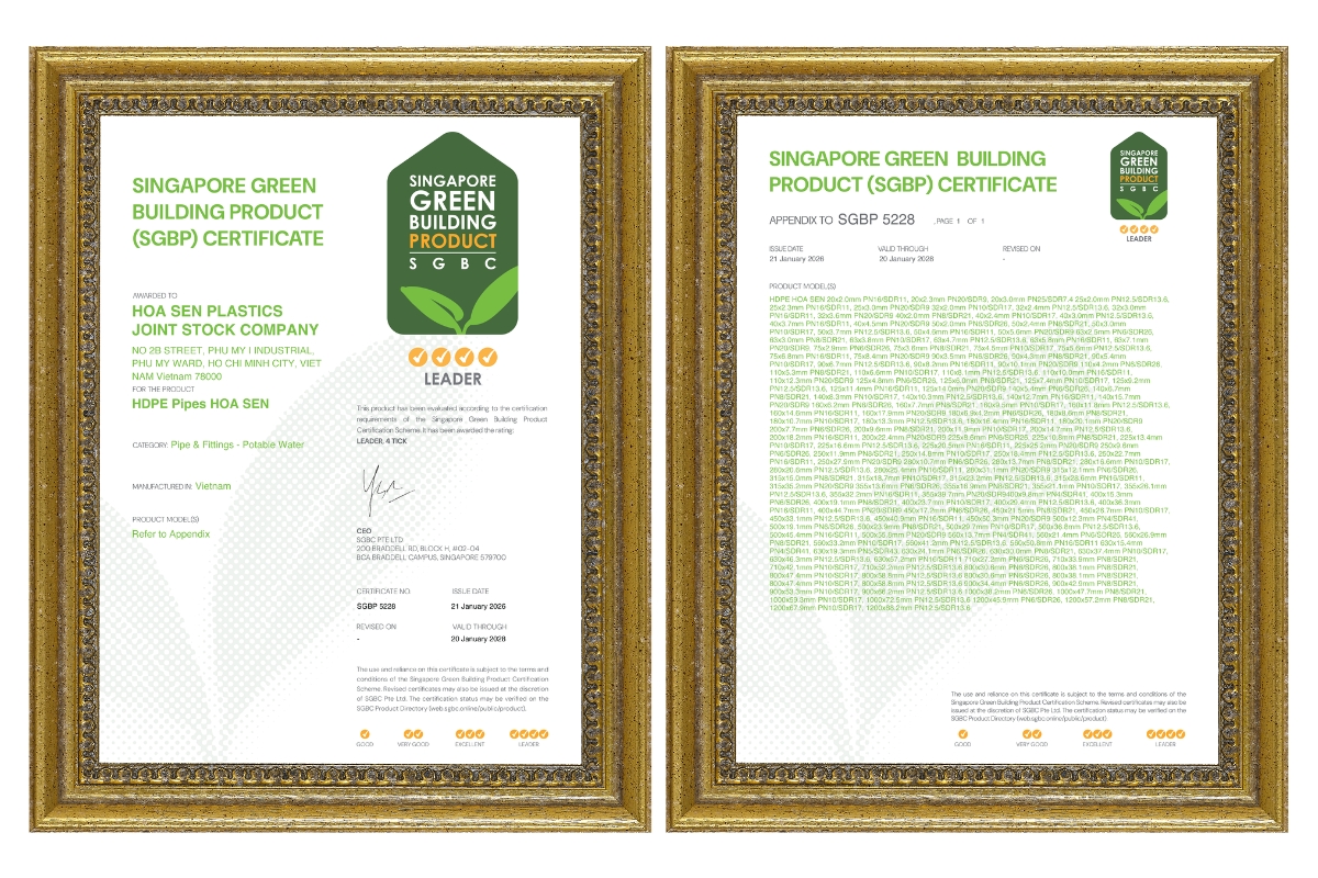 Chứng nhận Nhãn Xanh SGBP (Singapore Green Building Product) – 4 Tick