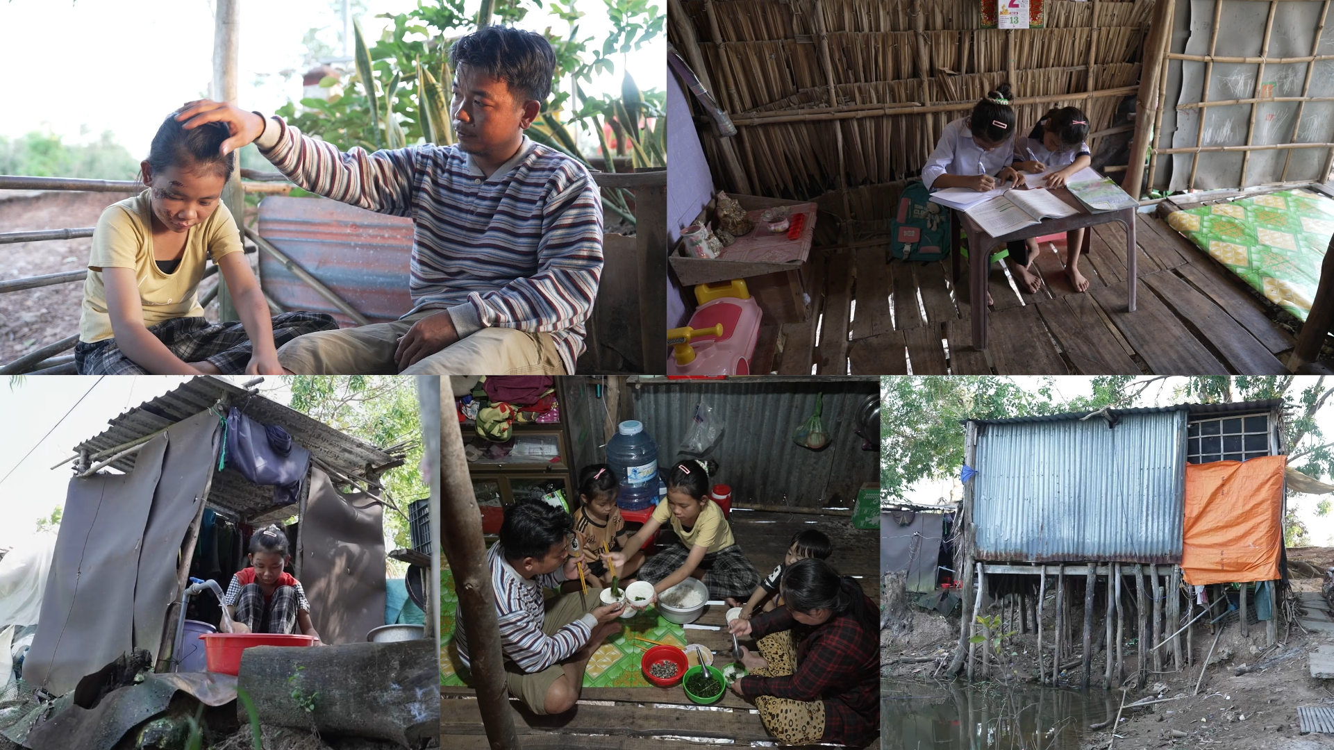 Căn nhà tạm bợ, xuống cấp nghiêm trọng, nơi che nắng che mưa của gia đình em Hương Liên suốt nhiều năm qua.