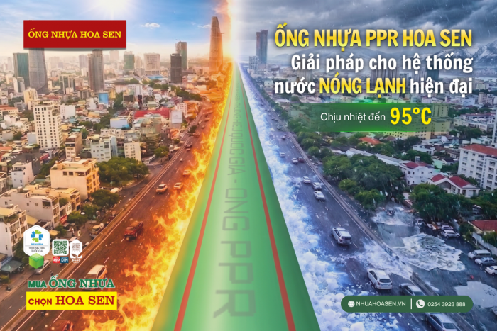 Ống nhựa PPR Nóng Lạnh Hoa Sen là lựa chọn tối ưu cho công trình đô thị Việt Nam.