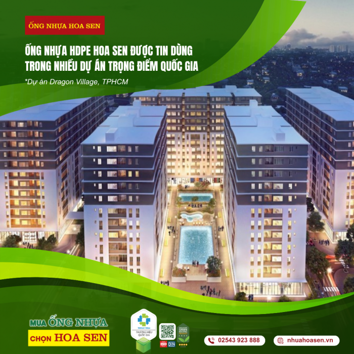 Ống Nhựa HDPE Hoa Sen được ứng dụng trong khu đô thị sầm uất yêu cầu tuổi thọ vật liệu dài