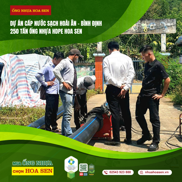 Chính quyền địa phương tin chọn Ống Nhựa Hoa Sen và giám sát các công đoạn thi công hồ chứa nước huyện Hoài Ân