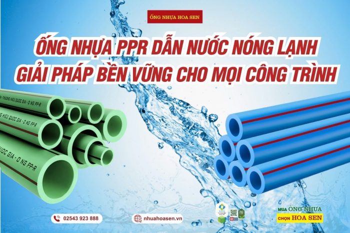  Ống Nhựa PPR Hoa Sen thường được ứng dụng trong các công trình yêu cầu tiêu chuẩn vệ sinh cao