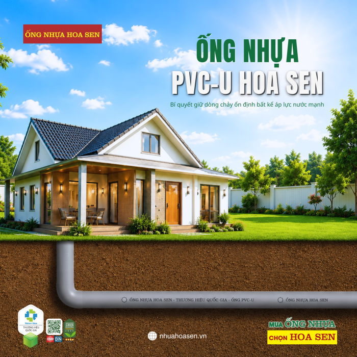ỐNG NHỰA PVC-U - GIẢI PHÁP GIỮ ÁP LỰC MẠNH VÀ DÒNG CHẢY ỔN ĐỊNH CHO MỌI CÔNG TRÌNH