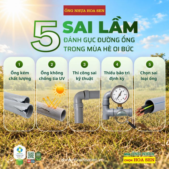 5 nguyên nhân khiến đường ống nhựa xuống cấp nhanh vào mùa hè và cách khắc phục hiệu quả