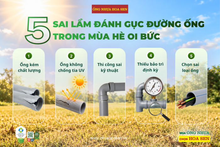5 sai lầm khiến ống nhựa nhanh xuống cấp trong mùa hè nắng nóng seo