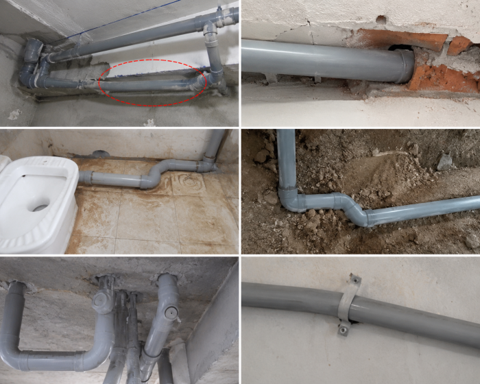 Một số ví dụ về lắp đặt đường ống cấp thoát nước sai kỹ thuật