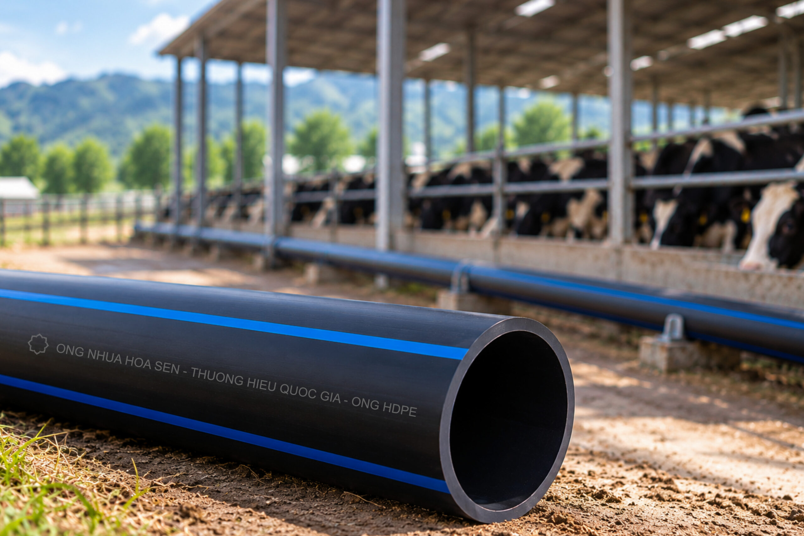 Ứng dụng ống nhựa HDPE Hoa Sen trong trang trại chăn nuôi
