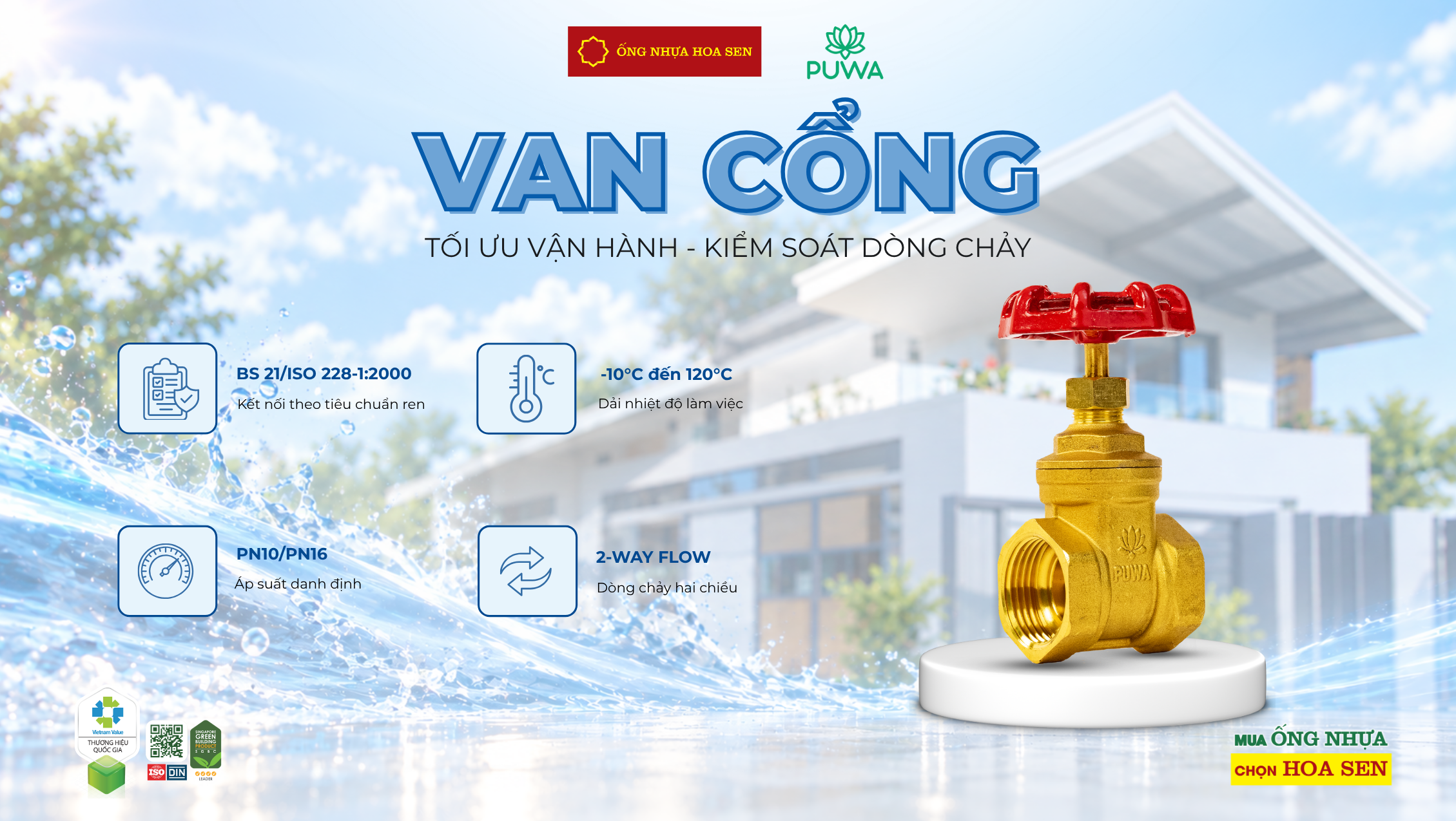 Van cổng là thiết bị dùng để đóng hoặc mở hoàn toàn dòng chảy trong hệ thống đường ống